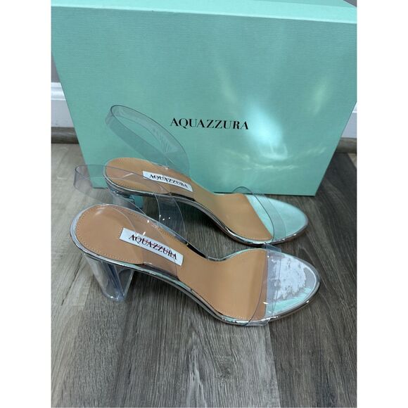 AQUAZZURA So Nude 105 PVC slingback sandals Size 40(10) $750 - Picture 10 of 16